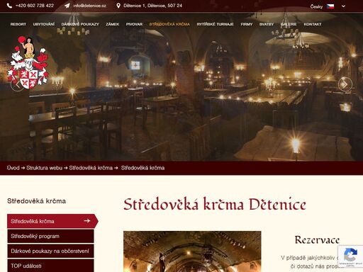 resort dětenice se nachází v českém ráji pouze 65 km od prahy|středověká krčma, zámek, pivovar, středověký hotel, hotel rustikal, rytířské turnaje