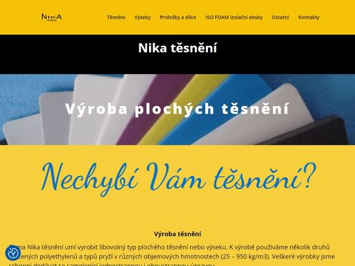 nika těsnění - vyrábíme plochá těsnění všeho druhu. pro textilní průmysl, strojírenský průmysl, ale i všemožné obaly. možnost individuálních požadavků.
