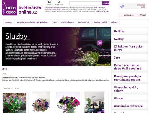 jsme květinářství online, zabýváme se prodejem květin, svatebních kytic a dekorací. rozvoz po brně zdarma.