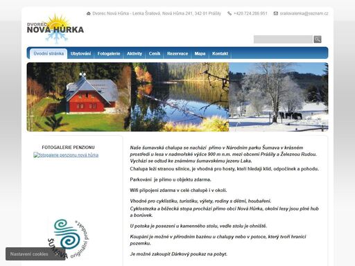 ubytování v národním parku šumava, stylové prostředí na samotě u lesa, dostupné cyklostezky, lyžařské sjezdovky aj.