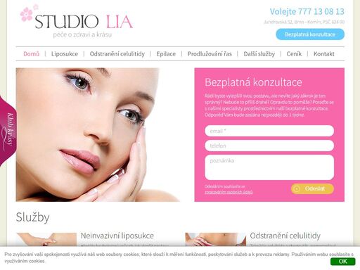 studio lia, liposukční centrum v brně. naši doménou je neinvazivní bezbolestná liposukce, epilace, odstranění celulitidy, prodlužování řas.