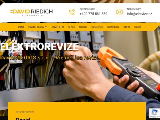 revize elektrických spotřebičů, revize osvětlení, revize elektrických zařízení, revize hromosvodů, elektroinstalační práce, bozp a po.