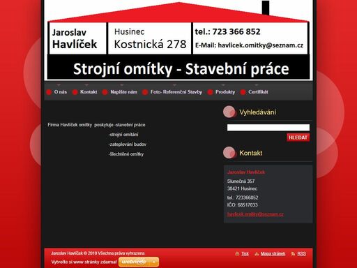 omitky, havlicek, jaroslav, stavebni prace