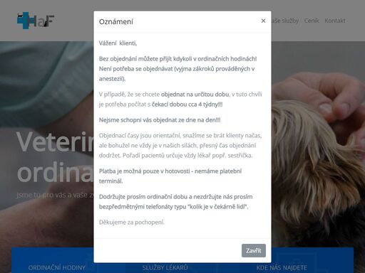 webové stránky veterinární kliniky haf, jsme tu pro vás každý den!