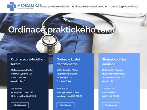 medicare cpp, s.r.o. - ordinace praktického lékaře v mnichově hradišti a stomatologická ordinace v knežmostě.