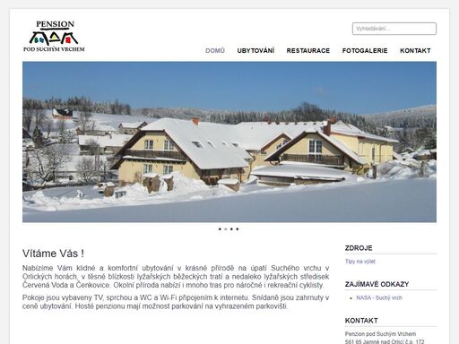 penzion a restaurace - penzion pod suchým vrchem, jamné nad orlicí. ubytování v příjemném penzionu.