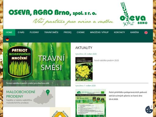 oseva, agro brno, spol. s r.o. – váš partner pro osivo a sadbu. nabídka osiv, kukuřice, travních směsí, obilovin, a další sadby.