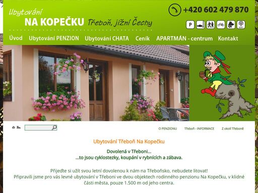 levné ubytování v třeboni nabízí rodinný penzion na kopečku. patříme mezi penziony v třeboni, které nabízejí ubytování za dobrou cenu a dobrý komfort pro vaši dovolenou.