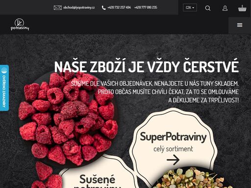 české potraviny sušené mrazem - první česká firma specializující se na výrobu lyofilizovaných potravin. zakázková výroba. zpracování převážně českého ovoce a zeleniny.