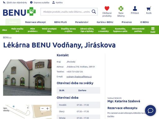 ?bezbariérová lékárna s výdejnou zásilek z našeho e-shopu. zaměření lékárny: dermokosmetika, dětský sortiment, geriatrická a zubní péče a speciální výživa.?