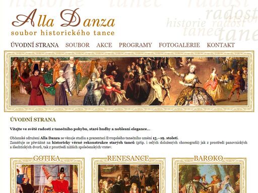 www.alladanza.cz: alla danza - historicky věrné rekonstrukce starých tanců 
