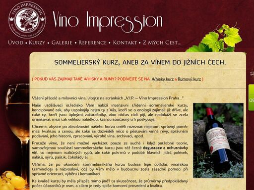vino-impression nabízí intenzivní třídenní sommelierské kurzy ideální jako dárky pro vinaře