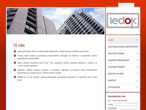 ledok.cz - společnost, která má dlouholeté zkušenosti v oblasti správy a údržby nemovitostí.