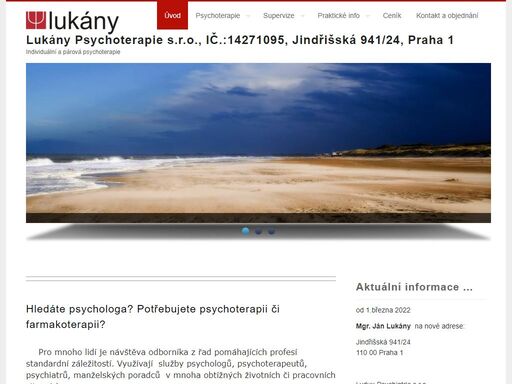 psycholog a psychiatr v praze. mgr. j. lukány & mudr. l. lukányová. individuální, párová a skupinová psychoterapie, manželská poradna. farmakoterapie.