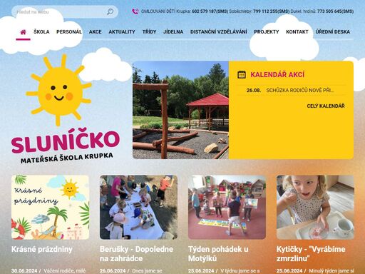 oficiální webové stránky mateřské školy sluníčko v krupce. najdete tu aktuální informace a sdělení pro rodiče.