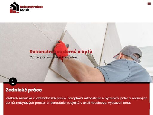 rekonstrukce rodinných domů, bytů. opravy a renovace bytových jader a koupelen. opravy a výstavba podlah schodů. rekonstrukce dufek