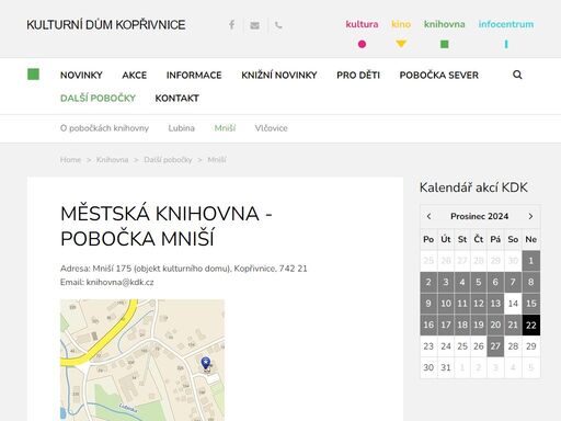 kulturní portál města kopřivnice – koncerty, divadlo, knihovna, informační centrum...