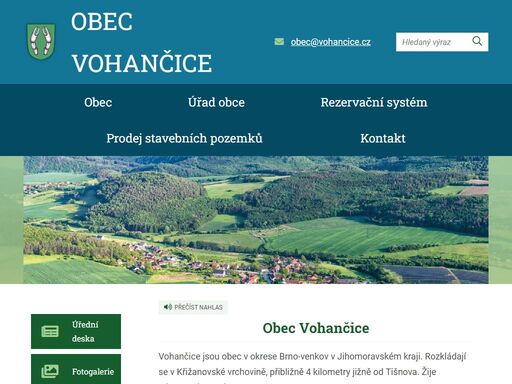 oficiální stránky obce vohančice