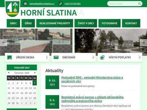 oficiální stránky obce horní slatina