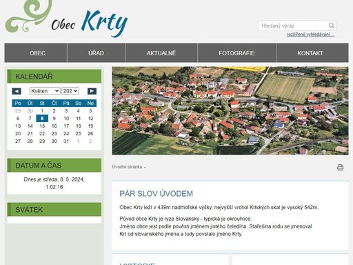 oficiální stránky obce krty