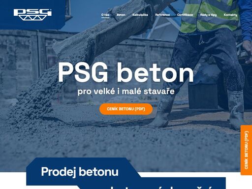 psg beton pro velké i malé stavaře. prodej betonu a betonových směsí.