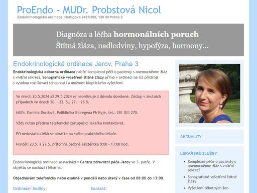 proendo - mudr. probstová nicol - endokrinologická ordinace na praze 3. diagnóza a léčba hormonálních poruch