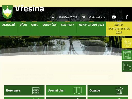 oficiální stránky obce vřesina