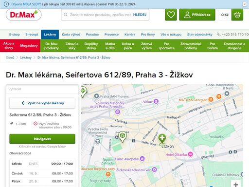 dr. max lékárna, seifertova 612/89, praha 3 - žižkov | dr. max lékárna