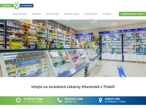 lékarna vltavínská - lékárna vltavínská na poliklinice třebíč. na našich stránkách naleznete informace o lékárně i ordinační hodiny lékařů. 