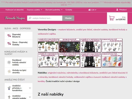 tradiční česká ruční výroba a prodej bižuterie a vánočních ozdob. internetový obchod - eshop