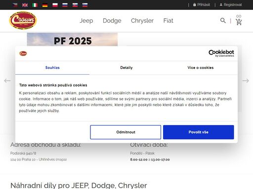 kupujte originální náhradní díly jeep, dodge a chrysler - crown (rdr) automotive sales international s.r.o.