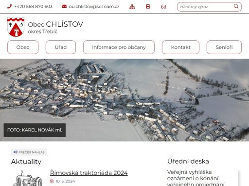 oficiální stránky obce chlístov
