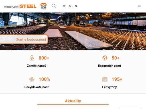 vítkovice steel, a.s., patří mezi přední evropské výrobce válcovaných výrobků z oceli. nosný výrobní program tvoří: tlusté plechy, profily, štětovnice, tvarové výpalky.