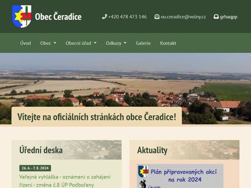 oficiální webové stránky obce čeradice.