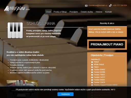 půjčovna klavírů - pronájem a půjčovna pian. nejširší nabídka pronájmu klávesových nástrojů za skvělé ceny po celé čr.