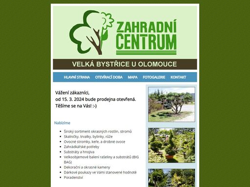 zahradnictví harazinovi - zahradní centrum, široký sortiment okrasných rostlin, stromků, skalniček. hnojiva, zahradní potřeby. realizace zahrad.