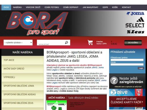 internetový obchod se sportovním zbožím boraprosport přináší nejširší online nabídku sportovních značek jako, joma nebo legea v české republice. 