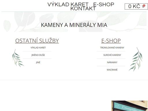 kameny a minerály mia nabízí množství minerálů, kamenů, šperků, ale najdeš zde i vonné tyčinky, vykuřovadla, svíčky, vykládací karty, ručně tvoř...