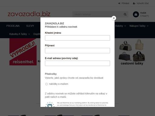 maloobchodní prodejny a e-shop se sortimentem zavazadel. prodáváme  kufry, cestovní tašky, batohy, kabelky, nákupní tašky. kamenné prodejny praha 1-staré město a praha 6 - bubeneč