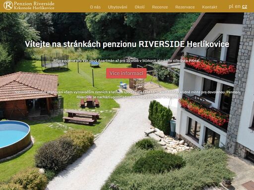 penzion riverside nabízí ubytování v krkonoších v lyžarškém středisku herlikovice