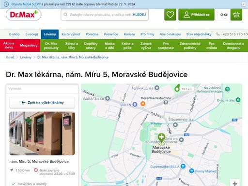 dr. max lékárna, nám. míru 5, moravské budějovice | dr. max lékárna
