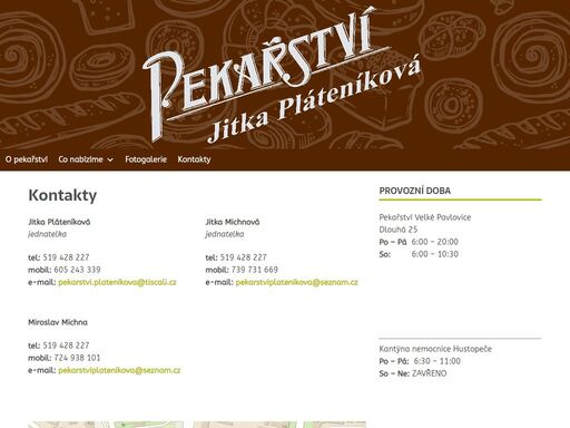 www.pekarstviplatenikova.cz/kontakty