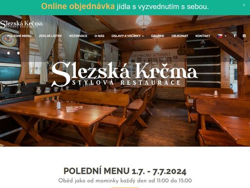 útulný interiér, klidná zahrádka, idylické prostředí lesoparku a to nejlepší
        ze slezské, moravské i české kuchyně. taková je naše restaurace slezská krčma v třinci.