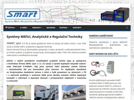 smart, spol. s r.o. je česká společnost, která se věnuje od svého vzniku v roce 1992 vývoji a výrobě měřicí, analytické a regulační techniky.