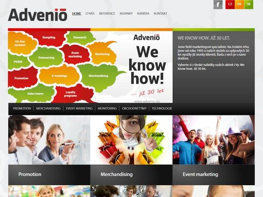 advenio.eu - promotion, event marketing, merchandising, store / check monitoring, obchodní týmy, technologie