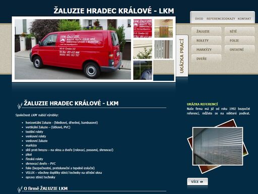 firma žaluzie lkm se zabývá prodejem a montáží žaluzií a další stínící techniky v české republice, zejména ve městě hradec králové a okolí.
