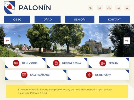 oficiální stránky obce palonín