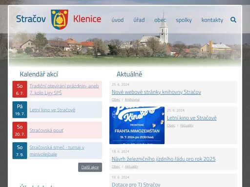 oficiální stránky obcí stračov a klenice