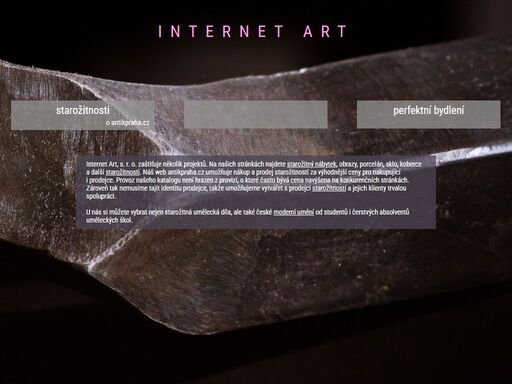 starožitnosti, umění, ale také cestování a další obory, to vše v projektech internet art, s.r.o.