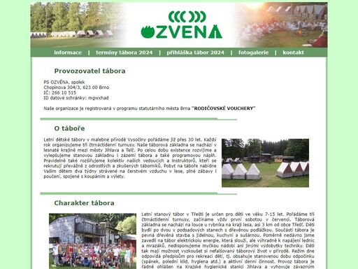 letní stanový tábor v krásné přírodě českomoravské vysočiny.